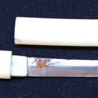 Miniature Japanese Katana Letter opening sword with Ivory scabbard and handle - Sold for $104 - 2015