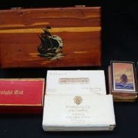 Group lot  -  boxed silver handled knives with paperwork, plus pocket watch - Sold for $61 - 2015