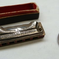 Miniature Boomerang harmonica in case Marked Albert's System - Sold for $43 - 2015