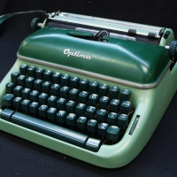Vintage OPTIMA bright green typewriter - German made - Sold for $37 - 2015