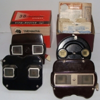 Group Bakelite Viewmasters incl the first model & qty slides - Sold for $85 - 2015