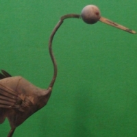 Large metal bird figurine with bobbing head - Sold for $55 - 2015