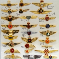 Sheet of Airlines badges ANA, TAA, Kendall etc - Sold for $85 - 2015