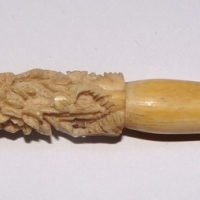 c1920 carved Ivory dragon cigarette holder - Sold for $43 - 2015