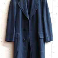 1960's Gents Winter OVERCOAT - Blue colour w Large Buttons, Original West London Chief label, mediumlarge size - Sold for $49