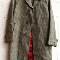 1950's KIDS Tweed Trench coat - Original Borderdales Tweed Pure Wool label - fab cond - Sold for $12