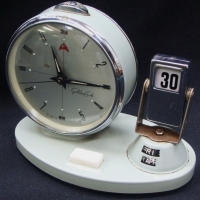 Vintage Golden Cock novelty alarm clock with analog day date & month - Sold for $55