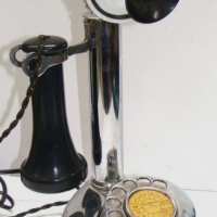 Chromed reproduction candlestick telephone - Sold for $61