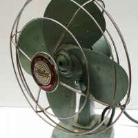 Vintage Mistral fan with blue hammertone finish - Sold for $37