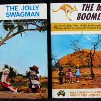 2 x vintage hard cover True Australian Series children's books - The Magic Boomerang, The Jolly Swagman - both with fab photographic illustrations - Sold for $24 - 2015