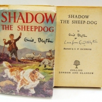 Signed Enid Blyton - Shadow the Sheepdog hcover Book with unprice clipped DJ - signed on the title page Love from Enid Blyton - Sold for $220 - 2015