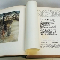 Vintage Hc book - Peter Pan in Kensington Gardens by JM Barrie ill By Arthur Rackham - new edition, green cloth boards, complete with pressed 4 leaf c - Sold for $61 - 2015