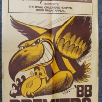 1988 Weg Footybet Hawthorn Premiership poster - Sold for $43 - 2015
