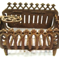 19th C  cast iron fire grate with trivet  - marked Kensington - Sold for $49 - 2015