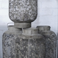 4 x Metal garden lanterns with floral pattern - Sold for $49 - 2015