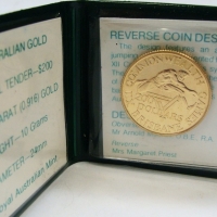 Mint packaged $200 Australian XII Commonwealth Games gold coin - 22 carat, 10 grams - Sold for $409 - 2015