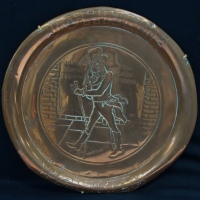 c 1940s copper Johnny Walker wall plaque - Sold for $67 - 2015