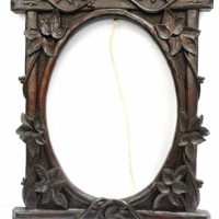 c1920's Carved wooden Picture Frame - for Oval image - Leaves & Vines - Sold for $67 - 2015