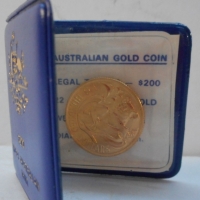 Mint Royal Australian Mint 1983 $200 Proof Coin - 22ct gold, 10grams - Sold for $415 - 2015