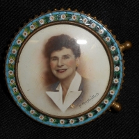 c1900 Micro mosaic photo Frame, marked EAP, with hand tinted photograph of Evie Hayes Mother - Sold for $92 - 2015