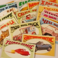Group lot 25 WAY OUT WHEELS collector cards - made by Topps 1970, featuring wacky vehicles - Sold for $61 - 2015