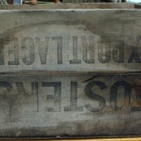 Large vintage wooden packing crate marked FOSTERS EXPORT LAGER - Sold for $37 - 2015