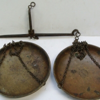 Pair vintage c1900 brass balance scales - Sold for $24 - 2015