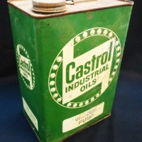 Vintage CASTROL tin - marked Castrol Industrial Oils in white & green logo - 1 Imp Gallon Vacuum Pump oil tin - Sold for $37 - 2015