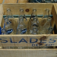 Vintage SLADES Crate w all ORIGINAL SLADES Soft Drink Bottles - Sold for $37 - 2015