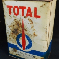 Vintage TOTAL oil Tin - 1 Imperial Gallon Super Motor Oil 2030 - Sold for $30 - 2015