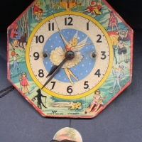 Vintage Pendulum Nursery clock with pendulum and fairytale characters - Made in England - Sold for $49 - 2015