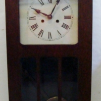 c 1910 wooden pendulum wall clock - Sold for $85 - 2015