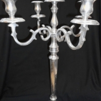 Large 4 branch decorative chrome candelabra - approx 70cm H - Sold for $79 - 2015