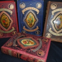 Set of 4 x c1880's hcover Books - Landscape of Poets - Longfellow, Cowper, Scott's & Wordsworth's Poetical works - all with leather binding, heavily e - Sold for $55 - 2015