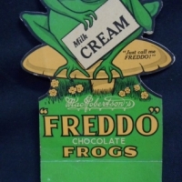 1930's MacRobertson's FREDDO  Frog POS card sign - Milk Cream - featuring Freddo with Top Hat - Sold for $610 - 2015