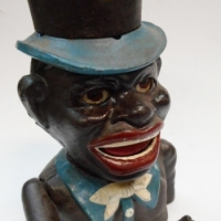 Heavy reproduction cast iron money bank - Jolly Bank 20cm - Sold for $37 - 2015