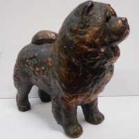 Spelter Japanese made figure of a Chow-chow dog - marked to feet -  approx 16cm H - Sold for $24 - 2015