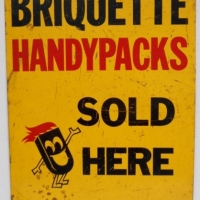 Vintage double sided Briquette tin advertising sign - Sold for $85 - 2015