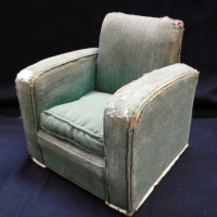 Vintage smallMiniature CLUB LOUNGE CHAIR - Green Upholstery, c193040's - Sold for $55 - 2015