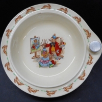 Royal Doulton Bunnykins nursery ware - warming  bowl with Art Class image - Sold for $30 - 2015
