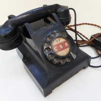 Vintage black Bakelite rotary telephone - marked GPO to base - Sold for $43 - 2015