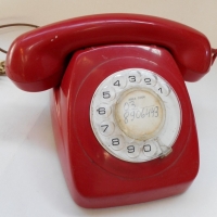 Vintage retro red rotary dial phone - Sold for $55 - 2015