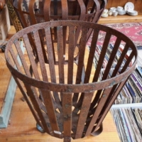2x outdoor metal wood fire baskets - Sold for $24 - 2015
