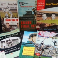 Group lot of football records and ephemera - incl VFL 1970 & 1969 Grand Final records, ticket stubs etc - Sold for $49 - 2015