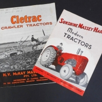 2 x HV Mckay catalogues Sunshine Massey Harris Modern Tractors and Cletrac Crawler Tractors circa 1940s-50s - Sold for $67 - 2015
