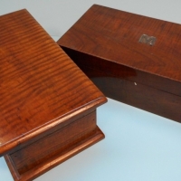 2 x c1920's Fiddleback Blackwood boxes - Sold for $104 - 2015