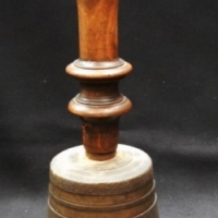 Large Brass bell with turned wooden handle - 30cm tall - Sold for $61 - 2015