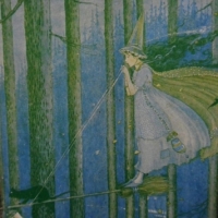 Original Ida Rentoul Outhwait Postcard - The Witch on her Broomstick - from her Book the enchanted forest circa 1910 - Sold for $37 - 2015