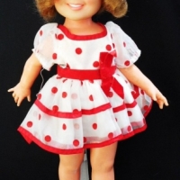 1972 Ideal Toy Co SHIRLEY TEMPLE DOLL in original costume - hard plastic body, approx 42cm H - Sold for $30 - 2015