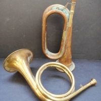 2 x Vintage brass trumpets - Sold for $43 - 2015